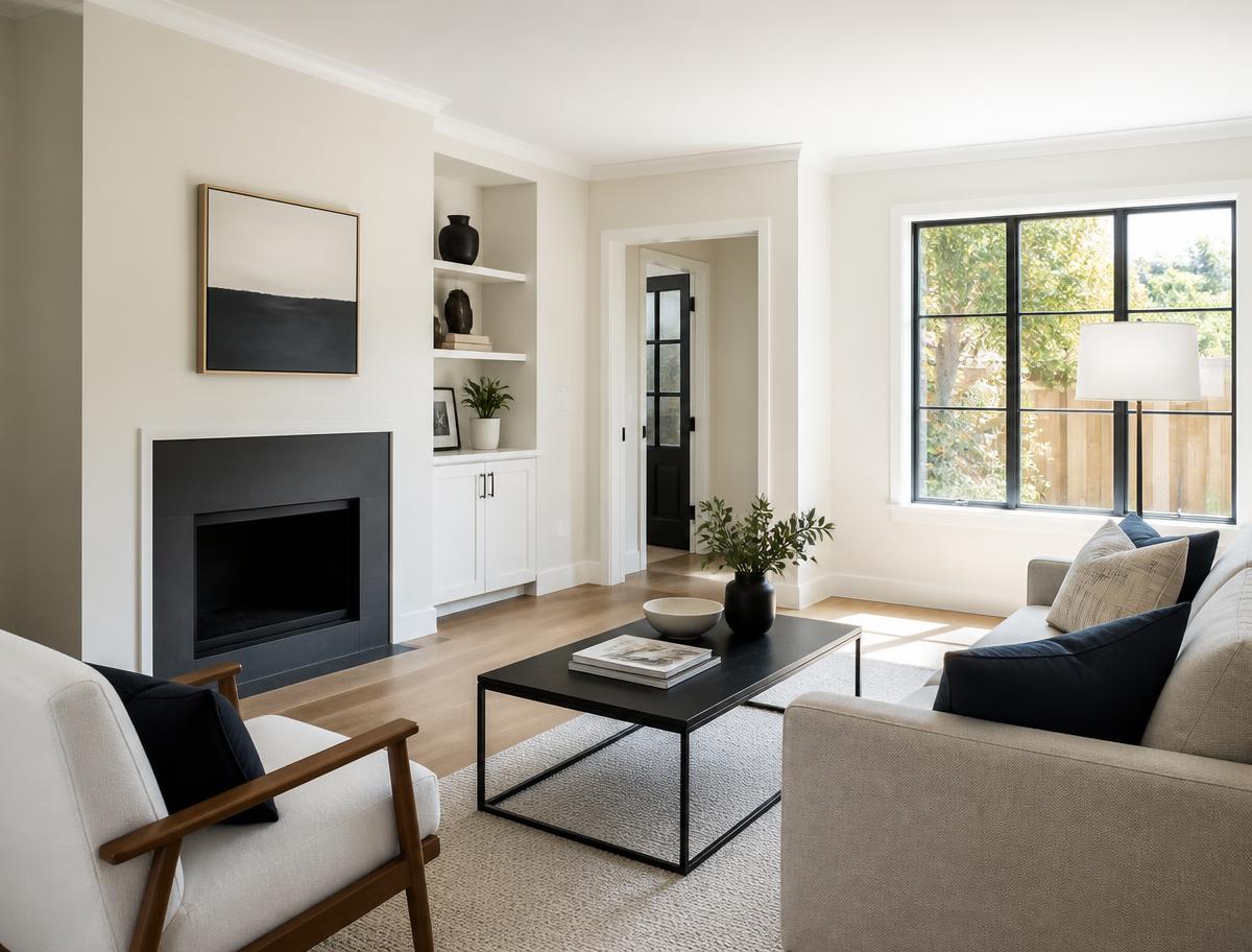 Freshly painted interior room